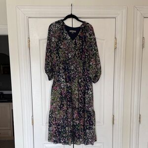 Danny & Nicole Multicolor Floral Long Sleeve Dress